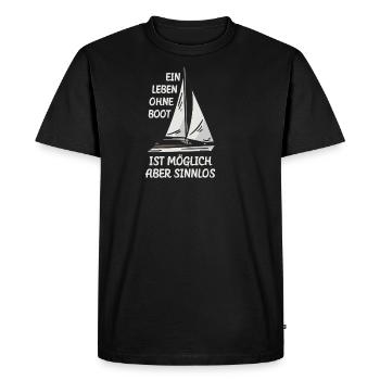 Life Without Boat Yacht Sailing - Men's Premium Organic T-Shirt - black - Front - Nico (187cm)