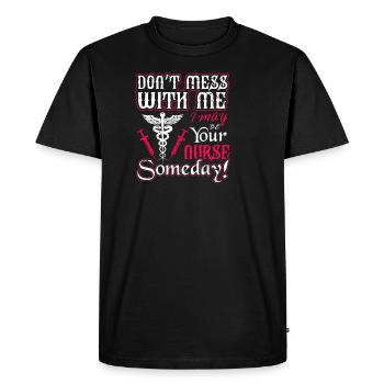 Infirmière infirmière hôpital - T-shirt Premium bio Homme - noir - Devant - Nico (187cm)