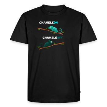 Chameleon Chameleoff - Dire drôle de caméléon - T-shirt Premium bio Homme - noir - Devant - Nico (187cm)