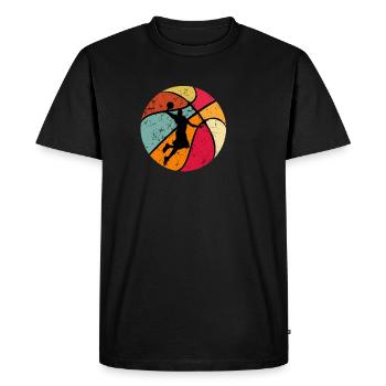 Basketball 70s 80s 90s vintage retro - Men's Premium Organic T-Shirt - black - Front - Nico (187cm)