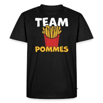 Frites d'équipe - T-shirt Premium bio Homme - noir - Devant - Nico (187cm)
