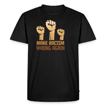Black Make Racism Wrong Again - T-shirt Premium bio Homme - noir - Devant - Nico (187cm)