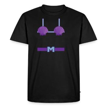 Sirène homme / costume de femme Coquillage Bikini - T-shirt Premium bio Homme - noir - Devant - Nico (187cm)