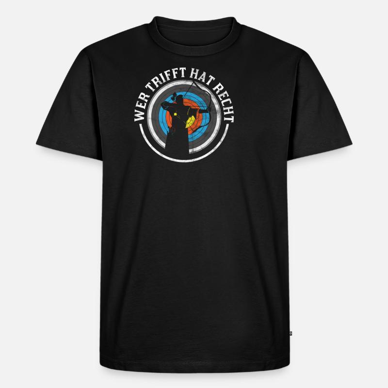 Bogenschiessen Bogenschütze Bogen Pfeil Langbogen - Männer Premium Bio T-Shirt - Schwarz