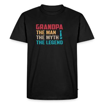 Grand-père de la légende - T-shirt Premium bio Homme - noir - Devant - Nico (187cm)