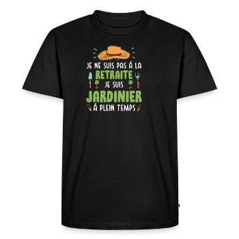 Jardinier Retraite Jardinage Cadeau Jardin - Men's Premium Organic T-Shirt - black - Front - Nico (187cm)
