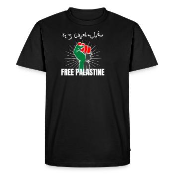 Free Palastine Tshirt Palestine - Men's Premium Organic T-Shirt - black - Front - Nico (187cm)