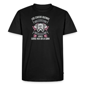 Chica Motera Motociclista Regalo Motorista Mujeres - T-shirt Premium bio Homme - noir - Devant - Nico (187cm)