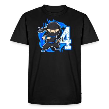 Ninja 4th Birthday Boy 4 Years Old Ninjas - Men's Premium Organic T-Shirt - black - Front - Nico (187cm)
