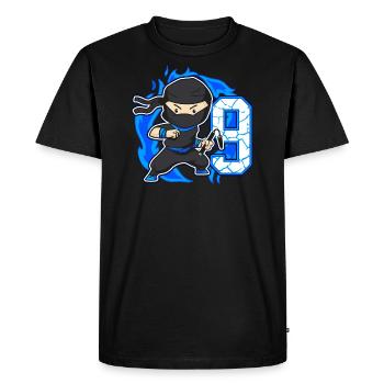 Ninja 9th Birthday Boy 9 years old Ninjas - Men's Premium Organic T-Shirt - black - Front - Nico (187cm)