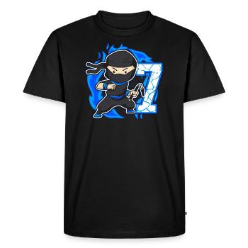 Ninja 7th Birthday Boy 7 years old Ninjas - Men's Premium Organic T-Shirt - black - Front - Nico (187cm)