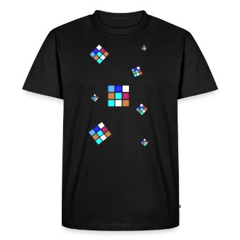 Throws,Cube,Cube,Colorful Cube - Men's Premium Organic T-Shirt - black - Front - Nico (187cm)