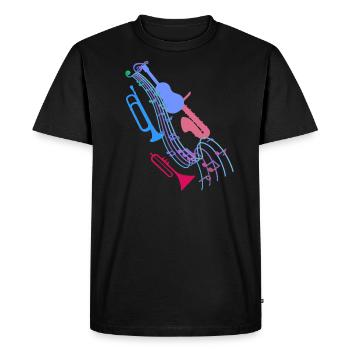 Jazz,Instruments,Sheet Music,Guitar,Music - Men's Premium Organic T-Shirt - black - Front - Nico (187cm)