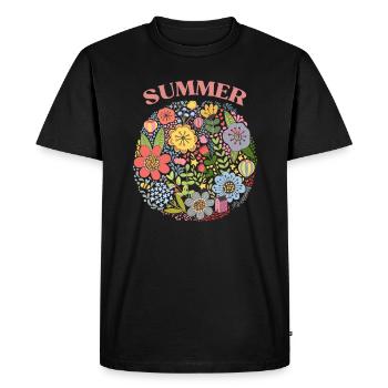 Flower Summer - T-shirt Premium bio Homme - noir - Devant - Nico (187cm)