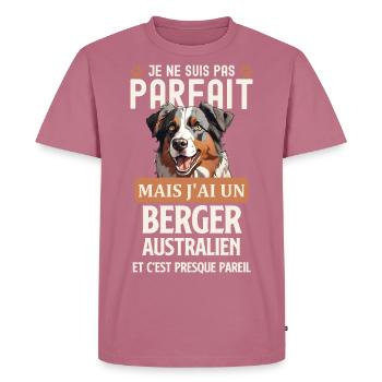 Berger australien chien doux - T-shirt Premium bio Homme - mauve - Devant - Nico (187cm)