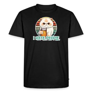 Je déteste les gens qui boivent de la bière - T-shirt Premium bio Homme - noir - Devant - Nico (187cm)