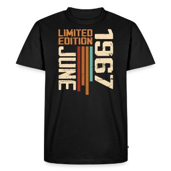 Juin 1967 Cadeau anniversaire Juin 1967 Rétro 1967 - T-shirt Premium bio Homme - noir - Devant - Nico (187cm)