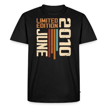 Juin 2010 Cadeau anniversaire Juin 2010 Rétro 2010 - T-shirt Premium bio Homme - noir - Devant - Nico (187cm)