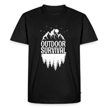 Survival Outdoor - Men's Premium Organic T-Shirt - black - Front - Nico (187cm)