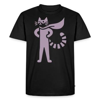 Chats Super-héros Héros Silhouette Cape - T-shirt Premium bio Homme - noir - Devant - Nico (187cm)