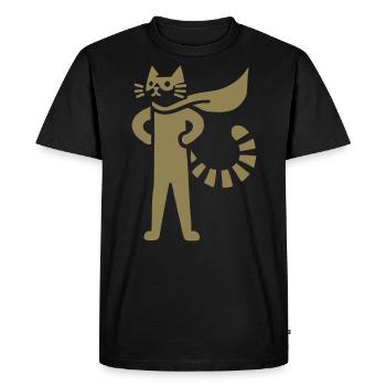 Chats Super-héros Héros Silhouette Cape - T-shirt Premium bio Homme - noir - Devant - Nico (187cm)