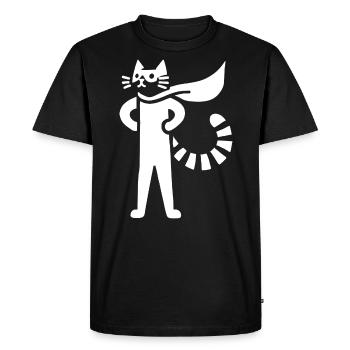 Chats Super-héros Héros Silhouette Cape - T-shirt Premium bio Homme - noir - Devant - Nico (187cm)
