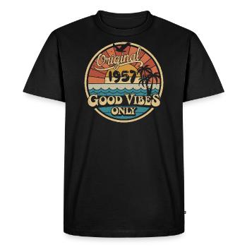 Original 1957 Vintage 1957 Anniversaire Rétro 1957 - T-shirt Premium bio Homme - noir - Devant - Nico (187cm)
