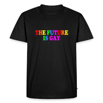 The future is gay - Men's Premium Organic T-Shirt - black - Front - Nico (187cm)