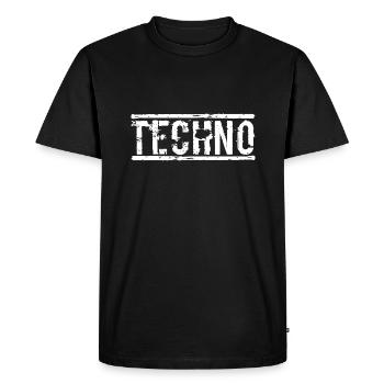 Techno - Men's Premium Organic T-Shirt - black - Front - Nico (187cm)