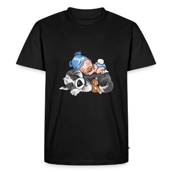 Chien avec bébé mignon et mignon - T-shirt Premium bio Homme - noir - Devant - Nico (187cm)