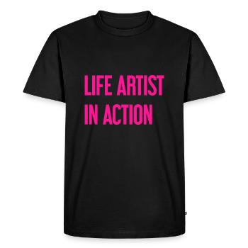 Bon vivants in action - Men's Premium Organic T-Shirt - black - Front - Nico (187cm)