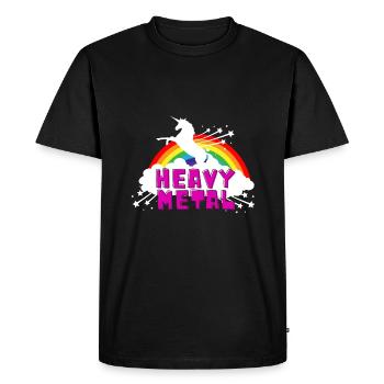 Damen chemise en métal lourd chemise licorne - T-shirt Premium bio Homme - noir - Devant - Nico (187cm)