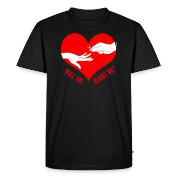 mariage - T-shirt Premium bio Homme - noir - Devant - Nico (187cm)