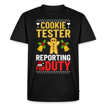 Biscuits de Noël Biscuits Cuisson Biscuits de Noël - T-shirt Premium bio Homme - noir - Devant - Nico (187cm)