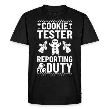 Biscuits de Noël Biscuits Cuisson Biscuits de Noël - T-shirt Premium bio Homme - noir - Devant - Nico (187cm)