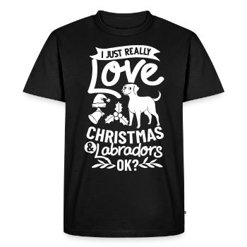 Labrador Retriever Dog Puppy Owner Christmas - Men's Premium Organic T-Shirt - black - Front - Nico (187cm)