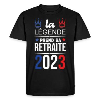 La Légende Prend Sa Retraite 2023 - T-shirt Premium bio Homme - noir - Devant - Nico (187cm)