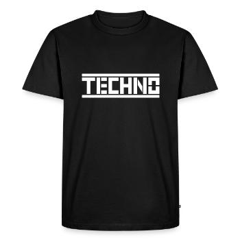 Techno - T-shirt Premium bio Homme - noir - Devant - Nico (187cm)