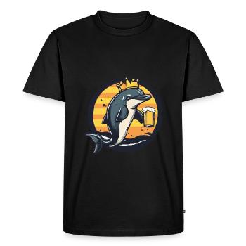 Delfin Beer - Men's Premium Organic T-Shirt - black - Front - Nico (187cm)