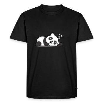 Panda endormi - T-shirt Premium bio Homme - noir - Devant - Nico (187cm)