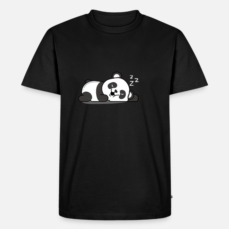Schlafender Panda - Männer Premium Bio T-Shirt - Schwarz