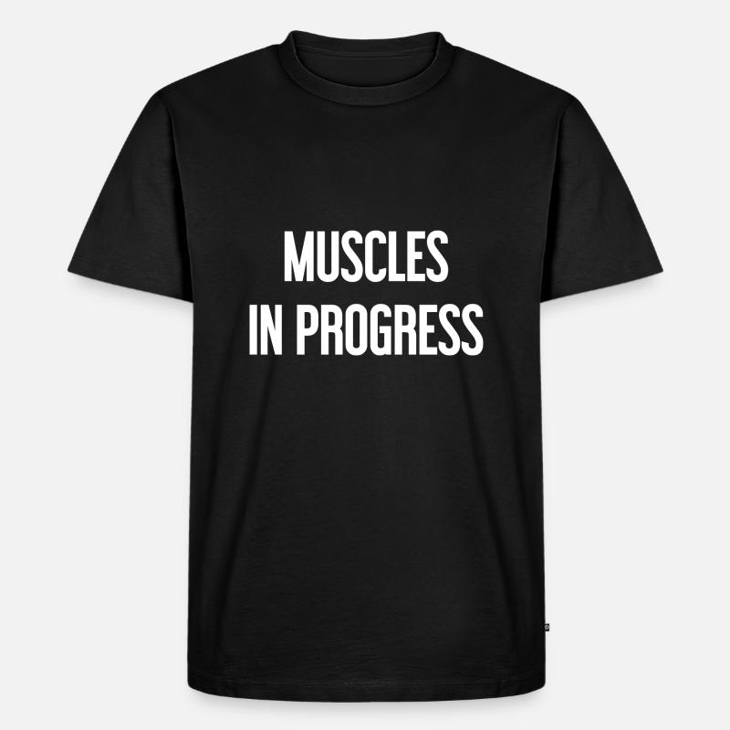 Muscles in Progress - Männer Premium Bio T-Shirt - Schwarz