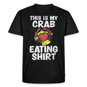Voici mon texte mangeur de crabe avec du crabe rouge - T-shirt Premium bio Homme - noir - Devant - Nico (187cm)