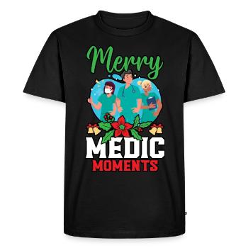 Joyeux moments médicaux Infirmière Noël - T-shirt Premium bio Homme - noir - Devant - Nico (187cm)