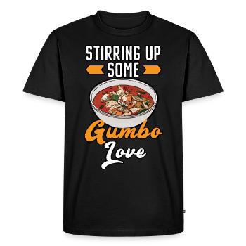Gumbo Lovers Foodie Louisiane Manger Cuisine Cajun - T-shirt Premium bio Homme - noir - Devant - Nico (187cm)