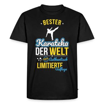 Best Karateka in the World - 100% Authentic - Men's Premium Organic T-Shirt - black - Front - Nico (187cm)