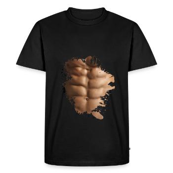 Sixpack sport fitness drôle amusant - T-shirt Premium bio Homme - noir - Devant - Nico (187cm)