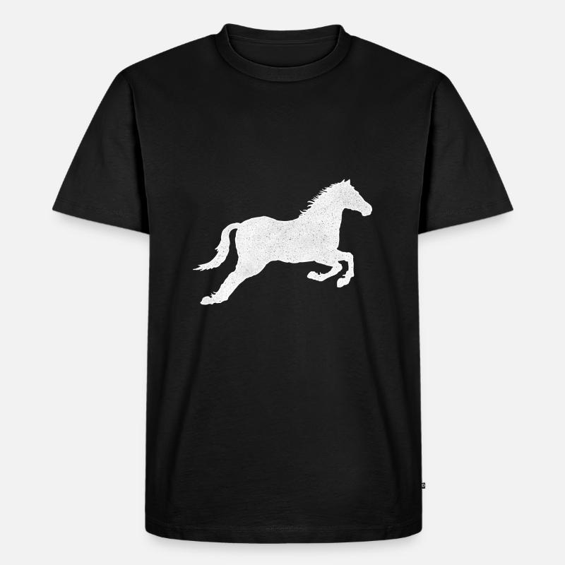 Pferd - Männer Premium Bio T-Shirt - Schwarz