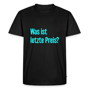 Quel est le dernier prix ? - T-shirt Premium bio Homme - noir - Devant - Nico (187cm)