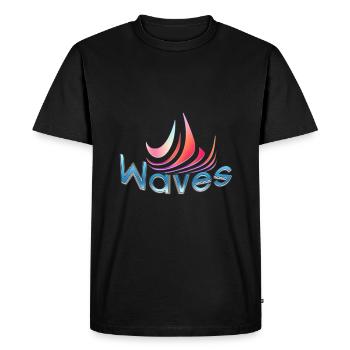 Conception de vagues - T-shirt Premium bio Homme - noir - Devant - Nico (187cm)